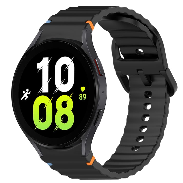 สายรัดนาฬิกาซิลิโคนลายเม็ดคลื่นเย็บพร้อมระบบปลดเร็ว สำหรับ Samsung Galaxy Watch 5 Golf Edition, สำหรับ Samsung Galaxy Watch 5 ขนาด 44 มม., สำหรับ Samsung Galaxy Watch 5 Pro ขนาด 45 มม., สำหรับ Samsung Galaxy Watch 5 ขนาด 40 มม.