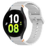 สายรัดนาฬิกาซิลิโคนลายเม็ดคลื่นเย็บพร้อมระบบปลดเร็ว สำหรับ Samsung Galaxy Watch 5 Golf Edition, สำหรับ Samsung Galaxy Watch 5 ขนาด 44 มม., สำหรับ Samsung Galaxy Watch 5 Pro ขนาด 45 มม., สำหรับ Samsung Galaxy Watch 5 ขนาด 40 มม.