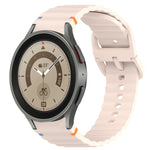 สายรัดนาฬิกาซิลิโคนลายเม็ดคลื่นเย็บพร้อมระบบปลดเร็ว สำหรับ Samsung Galaxy Watch 5 Golf Edition, สำหรับ Samsung Galaxy Watch 5 ขนาด 44 มม., สำหรับ Samsung Galaxy Watch 5 Pro ขนาด 45 มม., สำหรับ Samsung Galaxy Watch 5 ขนาด 40 มม.