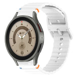 สายรัดนาฬิกาซิลิโคนลายเม็ดคลื่นเย็บพร้อมระบบปลดเร็ว สำหรับ Samsung Galaxy Watch 5 Golf Edition, สำหรับ Samsung Galaxy Watch 5 ขนาด 44 มม., สำหรับ Samsung Galaxy Watch 5 Pro ขนาด 45 มม., สำหรับ Samsung Galaxy Watch 5 ขนาด 40 มม.