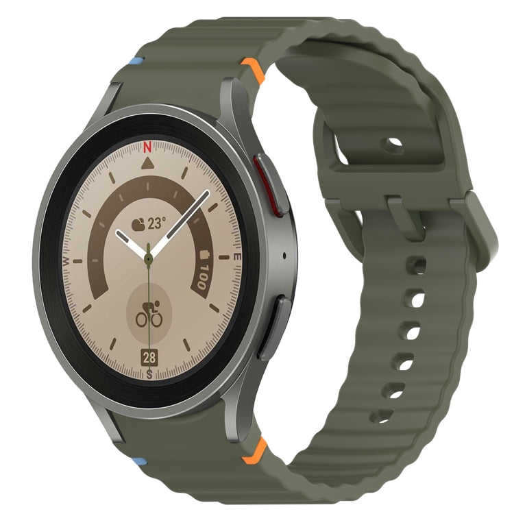 สายรัดนาฬิกาซิลิโคนลายเม็ดคลื่นเย็บพร้อมระบบปลดเร็ว สำหรับ Samsung Galaxy Watch 5 Golf Edition, สำหรับ Samsung Galaxy Watch 5 ขนาด 44 มม., สำหรับ Samsung Galaxy Watch 5 Pro ขนาด 45 มม., สำหรับ Samsung Galaxy Watch 5 ขนาด 40 มม.