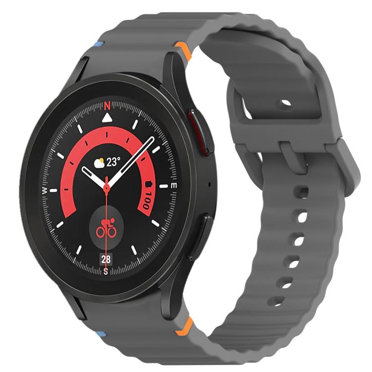 สายรัดนาฬิกาซิลิโคนลายเม็ดคลื่นเย็บพร้อมระบบปลดเร็ว สำหรับ Samsung Galaxy Watch 5 Golf Edition, สำหรับ Samsung Galaxy Watch 5 ขนาด 44 มม., สำหรับ Samsung Galaxy Watch 5 Pro ขนาด 45 มม., สำหรับ Samsung Galaxy Watch 5 ขนาด 40 มม.