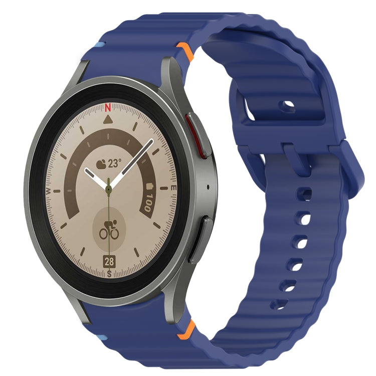 สายรัดนาฬิกาซิลิโคนลายเม็ดคลื่นเย็บพร้อมระบบปลดเร็ว สำหรับ Samsung Galaxy Watch 5 Golf Edition, สำหรับ Samsung Galaxy Watch 5 ขนาด 44 มม., สำหรับ Samsung Galaxy Watch 5 Pro ขนาด 45 มม., สำหรับ Samsung Galaxy Watch 5 ขนาด 40 มม.