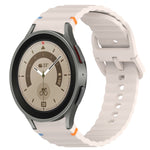 สายรัดนาฬิกาซิลิโคนลายเม็ดคลื่นเย็บพร้อมระบบปลดเร็ว สำหรับ Samsung Galaxy Watch 5 Golf Edition, สำหรับ Samsung Galaxy Watch 5 ขนาด 44 มม., สำหรับ Samsung Galaxy Watch 5 Pro ขนาด 45 มม., สำหรับ Samsung Galaxy Watch 5 ขนาด 40 มม.