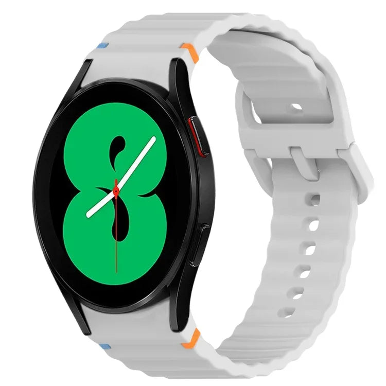 สายรัดนาฬิกาซิลิโคนลายคลื่นเย็บ พร้อมระบบปลดล็อกด่วน สำหรับ Samsung Galaxy Watch 4 44 มม. สำหรับ Samsung Galaxy Watch 4 40 มม. สำหรับ Samsung Galaxy Watch 4 Classic 46 มม. สำหรับ Samsung Galaxy Watch 4 Classic 42 มม.