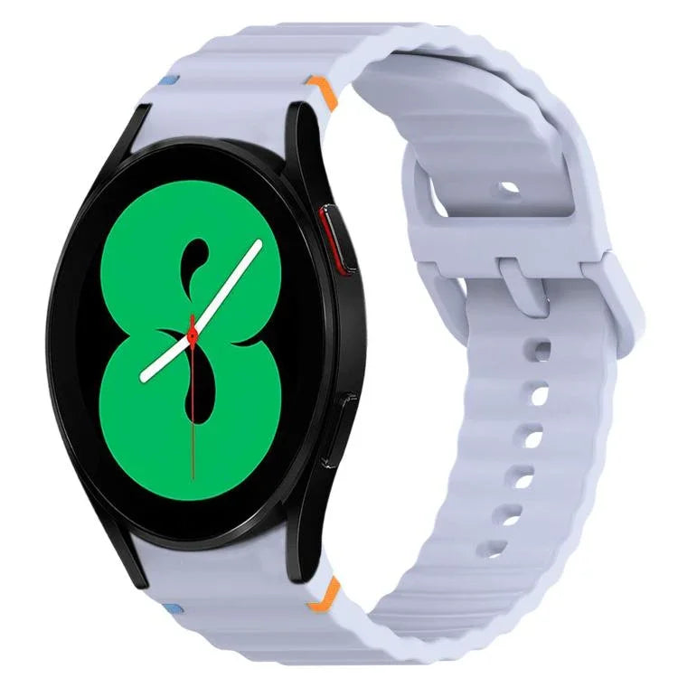 สายรัดนาฬิกาซิลิโคนลายคลื่นเย็บ พร้อมระบบปลดล็อกด่วน สำหรับ Samsung Galaxy Watch 4 44 มม. สำหรับ Samsung Galaxy Watch 4 40 มม. สำหรับ Samsung Galaxy Watch 4 Classic 46 มม. สำหรับ Samsung Galaxy Watch 4 Classic 42 มม.