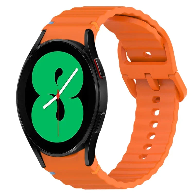 สายรัดนาฬิกาซิลิโคนลายคลื่นเย็บ พร้อมระบบปลดล็อกด่วน สำหรับ Samsung Galaxy Watch 4 44 มม. สำหรับ Samsung Galaxy Watch 4 40 มม. สำหรับ Samsung Galaxy Watch 4 Classic 46 มม. สำหรับ Samsung Galaxy Watch 4 Classic 42 มม.