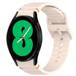 สายรัดนาฬิกาซิลิโคนลายคลื่นเย็บ พร้อมระบบปลดล็อกด่วน สำหรับ Samsung Galaxy Watch 4 44 มม. สำหรับ Samsung Galaxy Watch 4 40 มม. สำหรับ Samsung Galaxy Watch 4 Classic 46 มม. สำหรับ Samsung Galaxy Watch 4 Classic 42 มม.