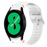 สายรัดนาฬิกาซิลิโคนลายคลื่นเย็บ พร้อมระบบปลดล็อกด่วน สำหรับ Samsung Galaxy Watch 4 44 มม. สำหรับ Samsung Galaxy Watch 4 40 มม. สำหรับ Samsung Galaxy Watch 4 Classic 46 มม. สำหรับ Samsung Galaxy Watch 4 Classic 42 มม.