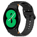 สายรัดนาฬิกาซิลิโคนลายคลื่นเย็บ พร้อมระบบปลดล็อกด่วน สำหรับ Samsung Galaxy Watch 4 44 มม. สำหรับ Samsung Galaxy Watch 4 40 มม. สำหรับ Samsung Galaxy Watch 4 Classic 46 มม. สำหรับ Samsung Galaxy Watch 4 Classic 42 มม.