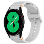 สายรัดนาฬิกาซิลิโคนลายคลื่นเย็บ พร้อมระบบปลดล็อกด่วน สำหรับ Samsung Galaxy Watch 4 44 มม. สำหรับ Samsung Galaxy Watch 4 40 มม. สำหรับ Samsung Galaxy Watch 4 Classic 46 มม. สำหรับ Samsung Galaxy Watch 4 Classic 42 มม.