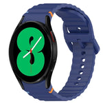 สายรัดนาฬิกาซิลิโคนลายคลื่นเย็บ พร้อมระบบปลดล็อกด่วน สำหรับ Samsung Galaxy Watch 4 44 มม. สำหรับ Samsung Galaxy Watch 4 40 มม. สำหรับ Samsung Galaxy Watch 4 Classic 46 มม. สำหรับ Samsung Galaxy Watch 4 Classic 42 มม.