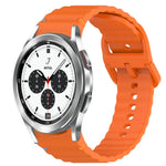 สายรัดนาฬิกาซิลิโคนลายคลื่นเย็บ พร้อมระบบปลดล็อกด่วน สำหรับ Samsung Galaxy Watch 4 44 มม. สำหรับ Samsung Galaxy Watch 4 40 มม. สำหรับ Samsung Galaxy Watch 4 Classic 46 มม. สำหรับ Samsung Galaxy Watch 4 Classic 42 มม.