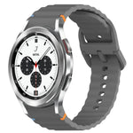 สายรัดนาฬิกาซิลิโคนลายคลื่นเย็บ พร้อมระบบปลดล็อกด่วน สำหรับ Samsung Galaxy Watch 4 44 มม. สำหรับ Samsung Galaxy Watch 4 40 มม. สำหรับ Samsung Galaxy Watch 4 Classic 46 มม. สำหรับ Samsung Galaxy Watch 4 Classic 42 มม.