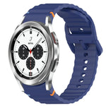 สายรัดนาฬิกาซิลิโคนลายคลื่นเย็บ พร้อมระบบปลดล็อกด่วน สำหรับ Samsung Galaxy Watch 4 44 มม. สำหรับ Samsung Galaxy Watch 4 40 มม. สำหรับ Samsung Galaxy Watch 4 Classic 46 มม. สำหรับ Samsung Galaxy Watch 4 Classic 42 มม.