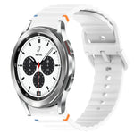 สายรัดนาฬิกาซิลิโคนลายคลื่นเย็บ พร้อมระบบปลดล็อกด่วน สำหรับ Samsung Galaxy Watch 4 44 มม. สำหรับ Samsung Galaxy Watch 4 40 มม. สำหรับ Samsung Galaxy Watch 4 Classic 46 มม. สำหรับ Samsung Galaxy Watch 4 Classic 42 มม.