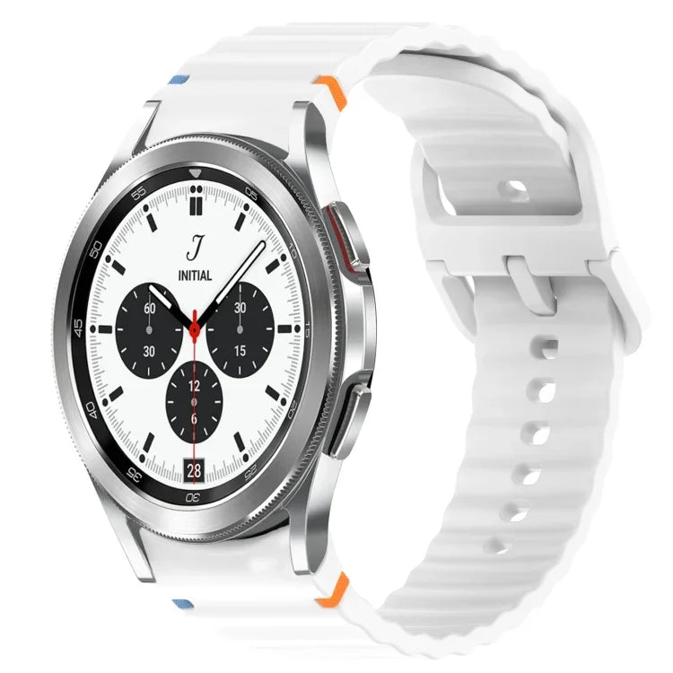 สายรัดนาฬิกาซิลิโคนลายคลื่นเย็บ พร้อมระบบปลดล็อกด่วน สำหรับ Samsung Galaxy Watch 4 44 มม. สำหรับ Samsung Galaxy Watch 4 40 มม. สำหรับ Samsung Galaxy Watch 4 Classic 46 มม. สำหรับ Samsung Galaxy Watch 4 Classic 42 มม.