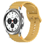 สายรัดนาฬิกาซิลิโคนลายคลื่นเย็บ พร้อมระบบปลดล็อกด่วน สำหรับ Samsung Galaxy Watch 4 44 มม. สำหรับ Samsung Galaxy Watch 4 40 มม. สำหรับ Samsung Galaxy Watch 4 Classic 46 มม. สำหรับ Samsung Galaxy Watch 4 Classic 42 มม.