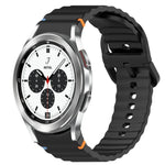 สายรัดนาฬิกาซิลิโคนลายคลื่นเย็บ พร้อมระบบปลดล็อกด่วน สำหรับ Samsung Galaxy Watch 4 44 มม. สำหรับ Samsung Galaxy Watch 4 40 มม. สำหรับ Samsung Galaxy Watch 4 Classic 46 มม. สำหรับ Samsung Galaxy Watch 4 Classic 42 มม.