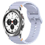 สายรัดนาฬิกาซิลิโคนลายคลื่นเย็บ พร้อมระบบปลดล็อกด่วน สำหรับ Samsung Galaxy Watch 4 44 มม. สำหรับ Samsung Galaxy Watch 4 40 มม. สำหรับ Samsung Galaxy Watch 4 Classic 46 มม. สำหรับ Samsung Galaxy Watch 4 Classic 42 มม.