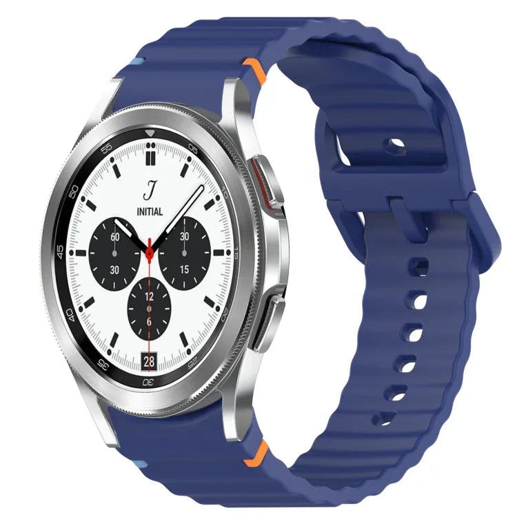 สายรัดนาฬิกาซิลิโคนลายคลื่นเย็บ พร้อมระบบปลดล็อกด่วน สำหรับ Samsung Galaxy Watch 4 44 มม. สำหรับ Samsung Galaxy Watch 4 40 มม. สำหรับ Samsung Galaxy Watch 4 Classic 46 มม. สำหรับ Samsung Galaxy Watch 4 Classic 42 มม.