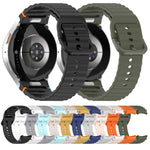 สายรัดนาฬิกาซิลิโคนลายคลื่นเย็บ พร้อมระบบปลดล็อกด่วน สำหรับ Samsung Galaxy Watch 4 44 มม. สำหรับ Samsung Galaxy Watch 4 40 มม. สำหรับ Samsung Galaxy Watch 4 Classic 46 มม. สำหรับ Samsung Galaxy Watch 4 Classic 42 มม.