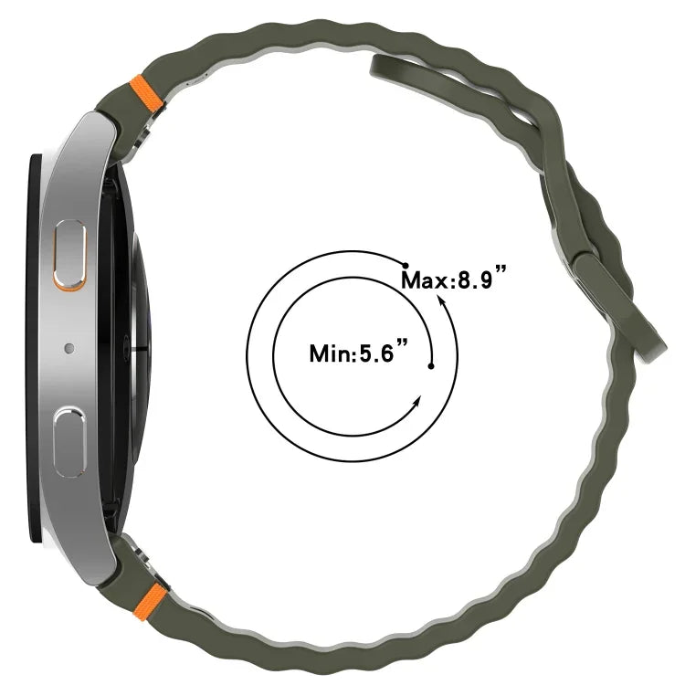 สายรัดนาฬิกาซิลิโคนลายคลื่นเย็บ พร้อมระบบปลดล็อกด่วน สำหรับ Samsung Galaxy Watch 4 44 มม. สำหรับ Samsung Galaxy Watch 4 40 มม. สำหรับ Samsung Galaxy Watch 4 Classic 46 มม. สำหรับ Samsung Galaxy Watch 4 Classic 42 มม.