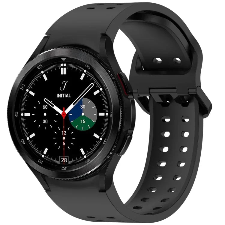 Diplopore Button Quick Release Silicone Watch Band, For Samsung Galaxy Watch 4 40 / 44mm, For Samsung Galaxy Watch 4 Classic 42 / 46mm