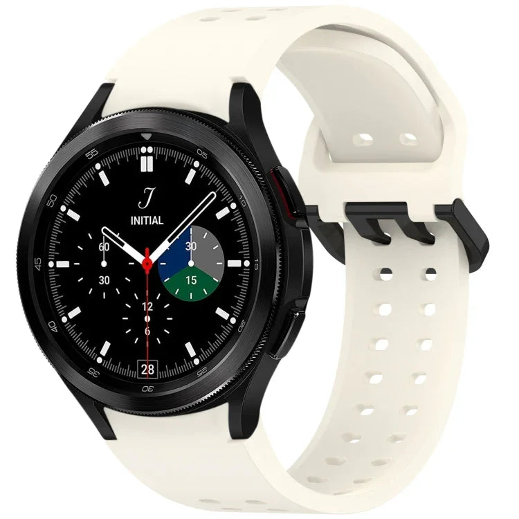 Diplopore Button Quick Release Silicone Watch Band, For Samsung Galaxy Watch 4 40 / 44mm, For Samsung Galaxy Watch 4 Classic 42 / 46mm