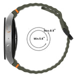 สายซิลิโคนลายเกรนคลื่นเย็บพร้อมบัคเคิลสีดำ สำหรับ Samsung Galaxy Watch 5 40 / 44 มม., สำหรับ Samsung Galaxy Watch 5 Pro, สำหรับ Samsung Galaxy Watch 4 40 / 44 มม., สำหรับ Samsung Galaxy Watch 4 Classic 42 / 46 มม.