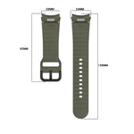สายซิลิโคนลายเกรนคลื่นเย็บพร้อมบัคเคิลสีดำ สำหรับ Samsung Galaxy Watch 5 40 / 44 มม., สำหรับ Samsung Galaxy Watch 5 Pro, สำหรับ Samsung Galaxy Watch 4 40 / 44 มม., สำหรับ Samsung Galaxy Watch 4 Classic 42 / 46 มม.