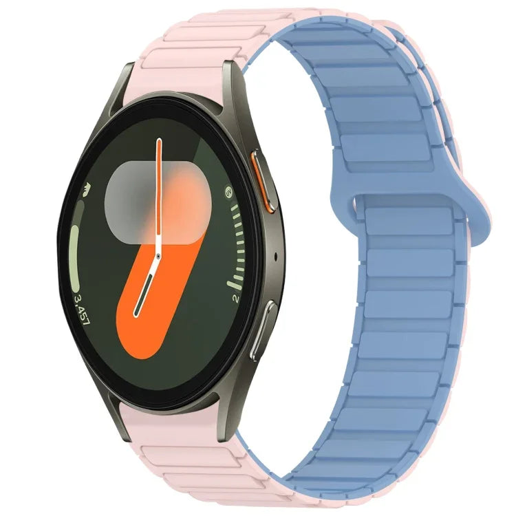 สายรัดนาฬิกาซิลิโคนหัวเข็มขัดแม่เหล็กสองสี สำหรับ Samsung Galaxy Watch 7 40 / 44 มม.