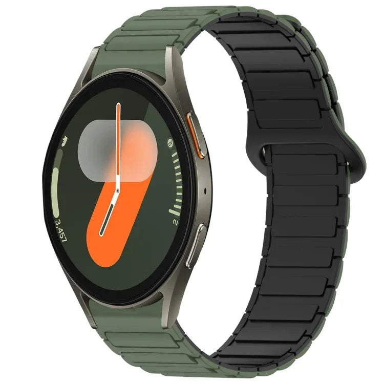 สายรัดนาฬิกาซิลิโคนหัวเข็มขัดแม่เหล็กสองสี สำหรับ Samsung Galaxy Watch 7 40 / 44 มม.