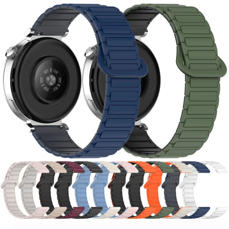 สายรัดนาฬิกาซิลิโคนหัวเข็มขัดแม่เหล็กสองสี สำหรับ Samsung Galaxy Watch 7 40 / 44 มม.