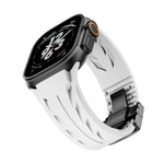 สายรัดนาฬิกาซิลิโคนหัวเข็มขัดผีเสื้อสแตนเลสสีดำ Tailor สำหรับ Apple Watch 44 มม. / 45 มม. / 46 มม. / 49 มม.