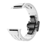 สายรัดนาฬิกาซิลิโคนหัวเข็มขัดผีเสื้อสแตนเลสสีดำ Tailor สำหรับ Apple Watch 44 มม. / 45 มม. / 46 มม. / 49 มม.