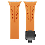 สายรัดนาฬิกาซิลิโคนหัวเข็มขัดผีเสื้อสแตนเลสสีดำ Tailor สำหรับ Apple Watch 44 มม. / 45 มม. / 46 มม. / 49 มม.