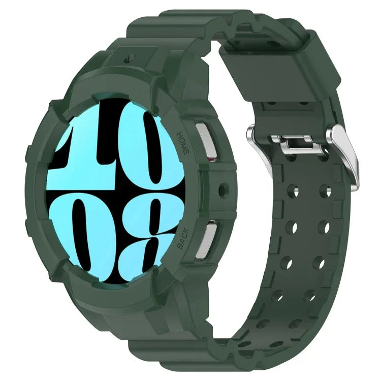 ชุดสายรัดนาฬิกาซิลิโคน Armor พร้อมเคส สำหรับ Samsung Galaxy Watch 7 44 มม., สำหรับ Samsung Galaxy Watch 7 40 มม.