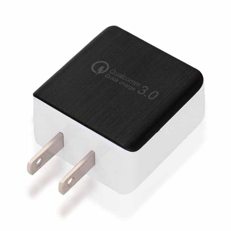 ที่ชาร์จเร็ว 1USB QC 3.0 แบบดึงสาย ปลั๊ก US สีดำ สีขาว