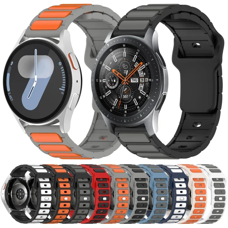 สายรัดนาฬิกาซิลิโคนรูปตัว I สองสี สำหรับ Samsung Galaxy Watch 20 มม., สำหรับ Samsung Galaxy Watch 22 มม.