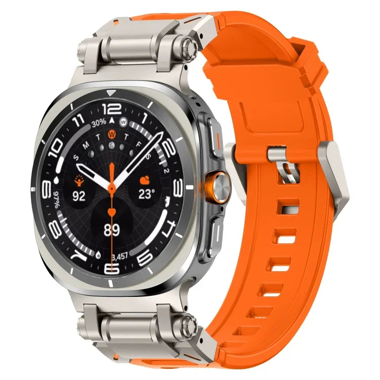 สายรัดนาฬิกาซิลิโคนหัวต่อไทเทเนียมปลดล็อกเร็ว สำหรับ Samsung Galaxy Watch Ultra 47 มม. / Ultra 2025