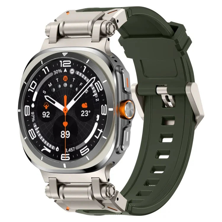 สายรัดนาฬิกาซิลิโคนหัวต่อไทเทเนียมปลดล็อกเร็ว สำหรับ Samsung Galaxy Watch Ultra 47 มม. / Ultra 2025