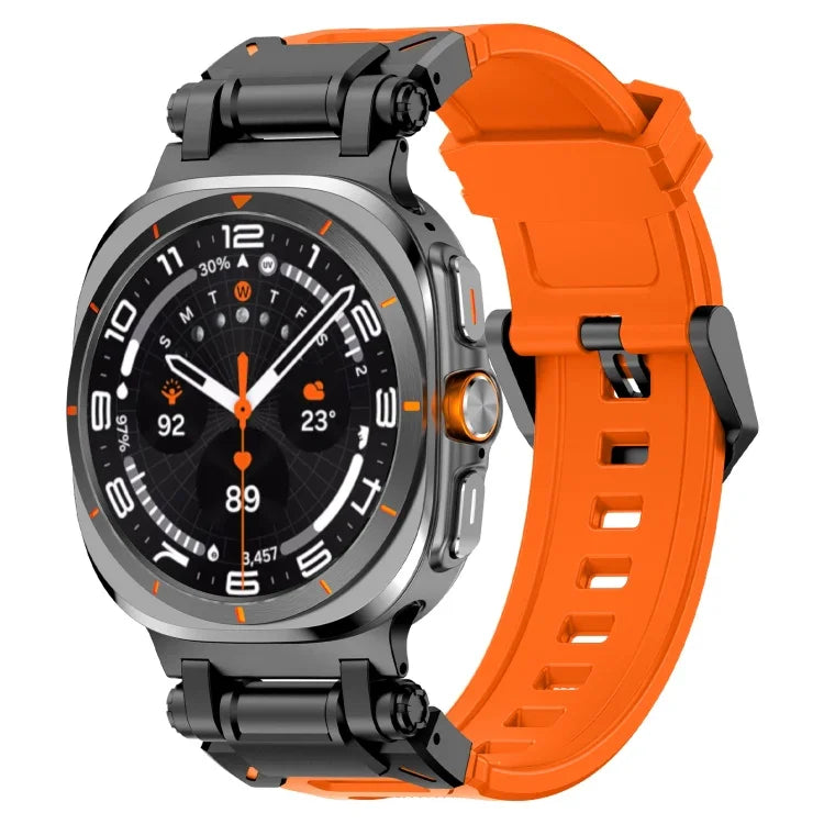 สายรัดนาฬิกาซิลิโคนหัวต่อสีดำปลดล็อกเร็ว สำหรับ Samsung Galaxy Watch Ultra 47 มม. / Ultra 2025
