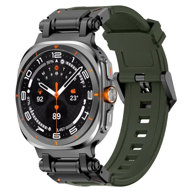 Black Connector Quick Release Silicone Watch Band, For Samsung Galaxy Watch Ultra 47mm / Ultra 2025