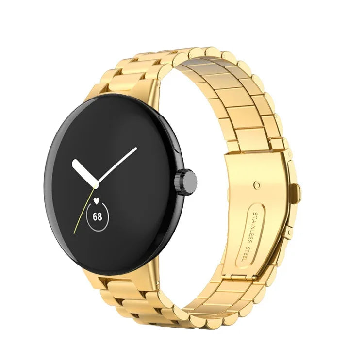 สายรัดข้อมือโลหะสแตนเลสพับสามเม็ดแบบบัคเคิลรวม สำหรับ Google Pixel Watch 4 / Watch 3 45mm