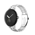 สายรัดข้อมือโลหะสแตนเลสพับสามเม็ดแบบบัคเคิลรวม สำหรับ Google Pixel Watch 4 / Watch 3 45mm
