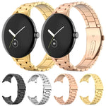 สายรัดข้อมือโลหะสแตนเลสพับสามเม็ดแบบบัคเคิลรวม สำหรับ Google Pixel Watch 4 / Watch 3 45mm