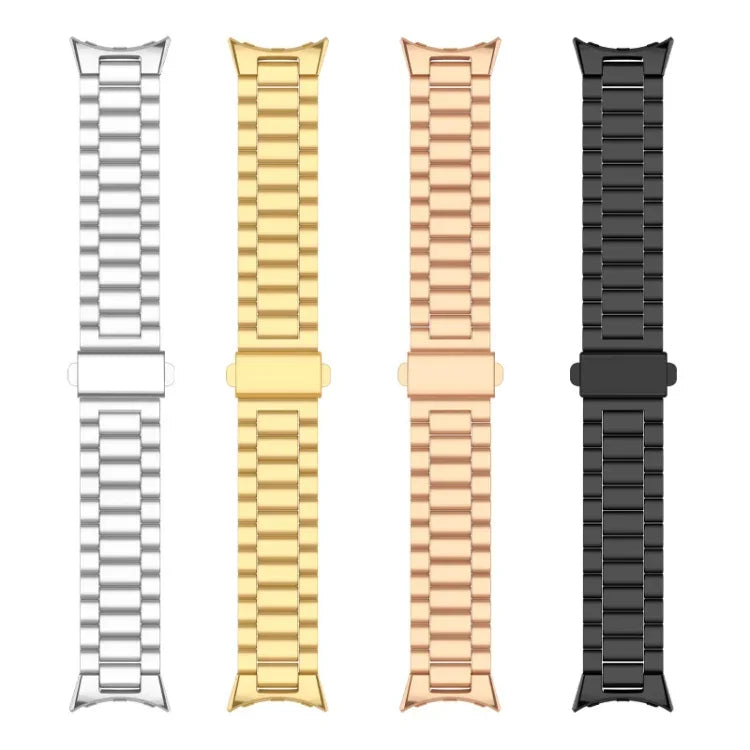 สายรัดข้อมือโลหะสแตนเลสพับสามเม็ดแบบบัคเคิลรวม สำหรับ Google Pixel Watch 4 / Watch 3 45mm
