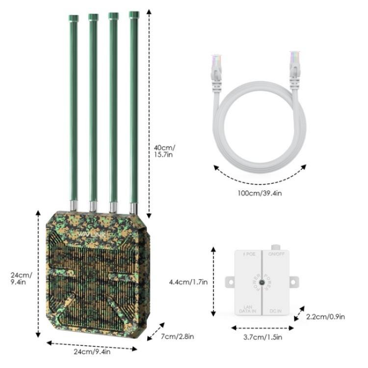 WAVLINK WN573HX1 เราเตอร์ไร้สาย WiFi 6 AX1800 สองย่านความถี่ จุดเชื่อมต่อ WiFi กลางแจ้ง, ปลั๊ก US, ปลั๊ก EU, ปลั๊ก UK, ปลั๊ก AU