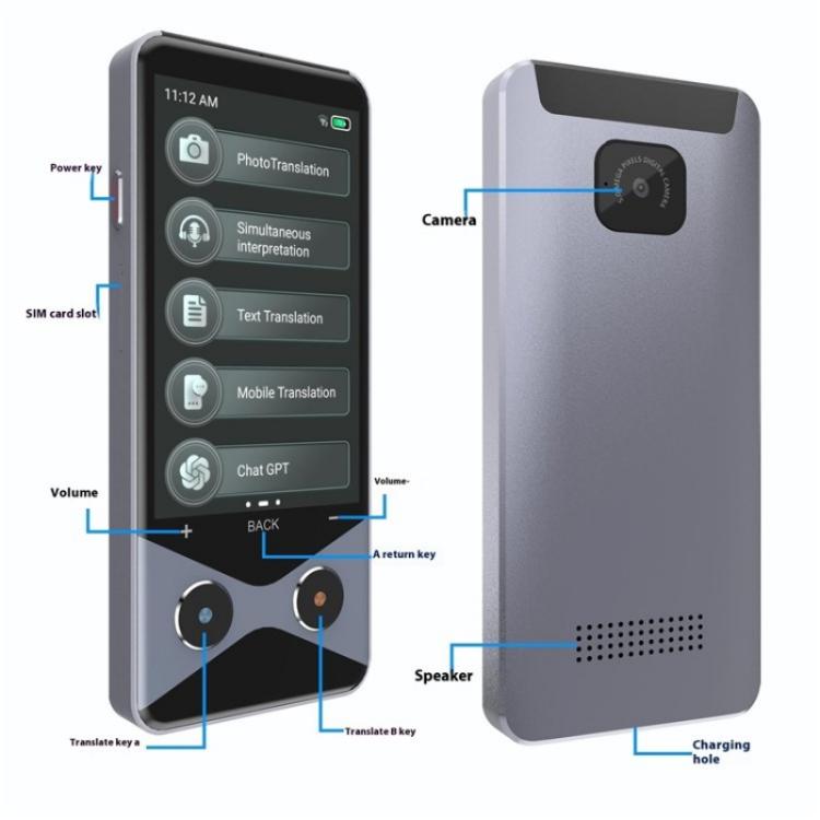 V9000 เครื่องแปลภาษาอัจฉริยะ AI รองรับ 137 ภาษา 4G WiFi พร้อมแปลภาพออฟไลน์